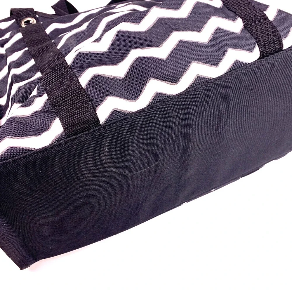 Thirty-One‎ 31 All Day Organizing Tote Black Chevron Red Embroidery School Sucks